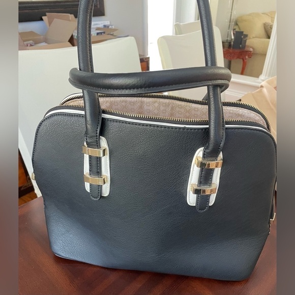 Charming Charlie Handbags - Charming Charlie women’s black with white trim Satchel Hand bag.. large